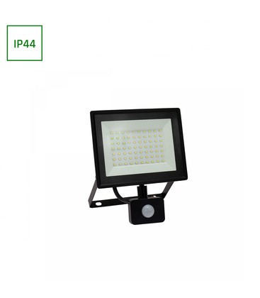 NOCTIS LUX 3 Lyskaster 50W 230V IP44 180x215x53mm SVART med PIR-sensor