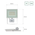 NOCTIS LUX 3 Lyskaster 50W 230V IP44 180x215x53mm HVIT med PIR-sensor