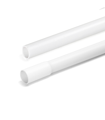 PVC elektrisk rør Ø16mm - 2 meter med skjøt, hvit