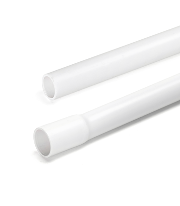 PVC elektrisk rør Ø20mm - 2 meter med skjøt, hvit PVC elektrisk rør Ø20mm - 2 meter med skjøt, hvit