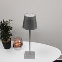 Oppladbar LED bordlampe Innendørs/utendørs - Sølv, berøringsdimbar, CCT, IP54 utendørs