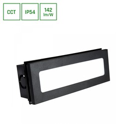 Produsenter Encanta 6W 230V IP54 230x84x52mm Sort, innfelt Fasadelampe