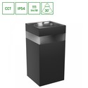 Torre ring 9W sort vegglampe, CCT - Firkantet, 3 lysfarger, IP54 utendørs, 230V, inkl. lyskilde