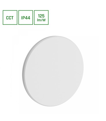 Piatta 12W 230V IP44 180x47mm Hvit Rundt Fasadebelysning