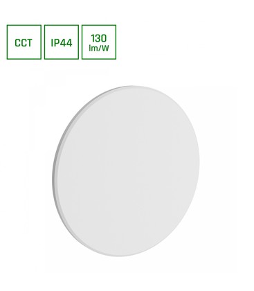 Piatta 18W 230V IP44 250x47mm Hvit Rundt Fasadebelysning.