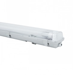 Industri Limea H LED dobbeltarmatur - uten lyskilde, vanntett, 2x150, 250V, IP65, 1600x100x85 mm, grå, H