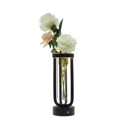 Bordlampe Blomstervase med LED lys Innendørs/utendørs - Svart, dimbar, IP54 utendørs