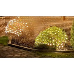 Julelys 2 x 1,5 meter utendørs LED julelysslyngenett - IP44, minnefunksjon, 230V, 160 LED, varm hvit