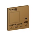 V-Tac 60x60 bakbelyst LED panel - 36W, hvit kant