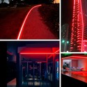 5 m.vanntett Rød Neon COB LED strip - 230V, IP67, 288 LED, 11,5W/m, kan kuttes hver 10cm