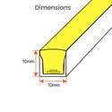 10x10 Neon Flex LED strip - 11W/m, IP67, 24V, pris pr. meter