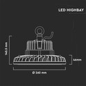 V-Tac 100W LED high bay - 0/1-10V Dimbar, Samsung LED chip, IP65, 5 års garanti