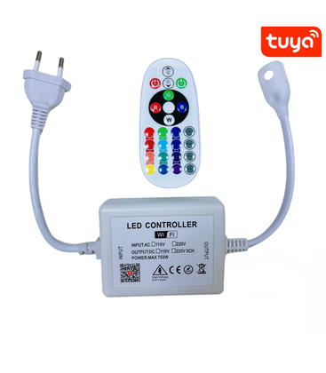 230V RGB WIFI Smart Home CLIP-ON controller - Inkl. endestykke, til 230V, minnefunksjon, 50 m.