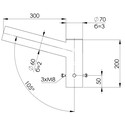 Brakett for gatelys - Ø60mm / Ø70mm, grå pulverlakkert