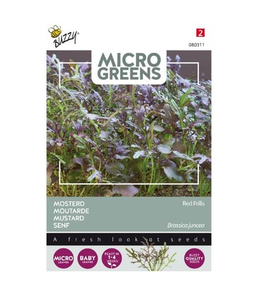 Outlet: Microgreens, senneps frø - Red Frills, 1g