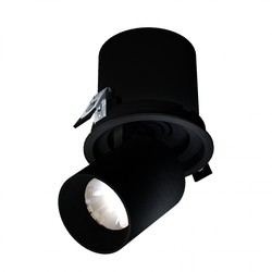 Produsenter IN OUT - Modell L - Nedsenket Downlight Justerbar Forlengelse og Retning 20W 36° 130x130 mm Svart uten Lyskilde