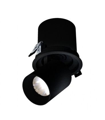 IN OUT - Modell L - Nedsenket Downlight Justerbar Forlengelse og Retning 20W 36° 130x130 mm Svart uten Lyskilde