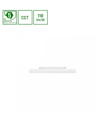 System Shift CCT- Line S Skinne - Lys 304x23x42mm, 8W, 100°, Hvit, CCT Switch