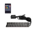 LED-stripe til bil - Musikkontroll, 4x0,225m, USB-drevet, 20-knappers kontroller