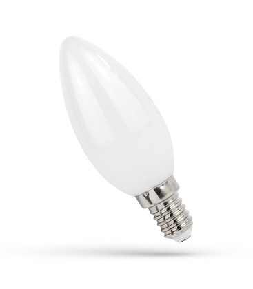 1W LED stearinlys pære - C35, karbon filamenter, mattert glas, E14