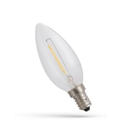 E14 LED Spectrum 1W LED pære - C35, karbon filamenter, ekstra varm hvit, 1800K, E14