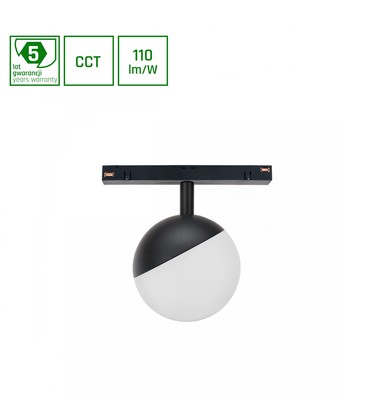 System Shift CCT Globe Sphere - Skinne Lys Ø100x130mm, 5W, 165°, Svart, CCT Switch