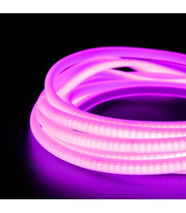 5 m.vanntett Lilla Neon COB LED strip - 230V, IP67, 288 LED, 11,5W/m, kan kuttes hver 10cm