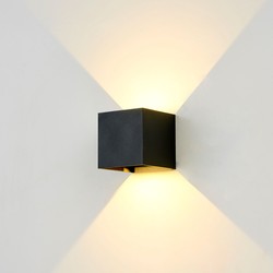 Vegglamper LEDlife CUBIC 6W Dimbar vegglampe - Sort, firkantet, opp/ned, justerbar, utendørs, IP65, inkl. lyskilde