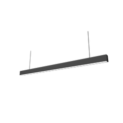 Taklamper 48W LED lysskinne, taklampe for kontor - Svart, 120 lm/W, 150 cm, inkl. wireoppheng