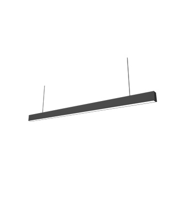 48W LED lysskinne, taklampe for kontor - Svart, 120 lm/W, 150 cm, inkl. wireoppheng