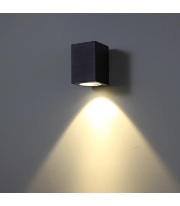 LEDlife 3W vegglampe - Svart, firkantet, inne / ute, IP65, inkl. lyskilde