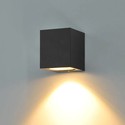 LEDlife 3W vegglampe - Svart, firkantet, inne / ute, IP65, inkl. lyskilde