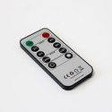 Sett LED Blokklys 10cm høy, flammeeffekt, hvit - Ø7,5cm, 10/12,5/15cm høy, fungerer m. fjernkontroll, timer, ekte stearin