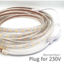 5 m. vanntett LED strip (Type Q) - 230V, IP67, 120 LED, 6W per meter