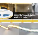 10W/m CCT COB-LED strip - 5m, IP20, 512 LED per meter, 24V, RA97
