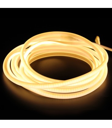 5 m.vanntett Ridebane Neon COB LED strip - 230V, IP67, 288 LED, 11,5W/m, kan kuttes hver 10cm