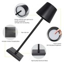 LED bordlampe med trådøs lading - Sort, IP54 Innendørs/utendørs, berøringsdimbar
