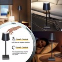 LED bordlampe med trådøs lading - Sort, IP54 Innendørs/utendørs, berøringsdimbar
