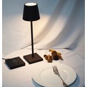 LED bordlampe med trådøs lading - Sort, IP54 Innendørs/utendørs, berøringsdimbar