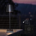 LED bordlampe med trådøs lading - Sort, IP54 Innendørs/utendørs, berøringsdimbar