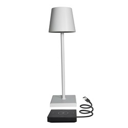 Bordlampe LED bordlampe inkl. trådøs lading - Hvit, IP54 Innendørs/utendørs, berøringsdimbar