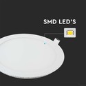 V-Tac 6W LED panel downlight - Hull: Ø11 cm, Mål: Ø12 cm, 230V