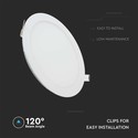 V-Tac 6W LED panel downlight - Hull: Ø11 cm, Mål: Ø12 cm, 230V