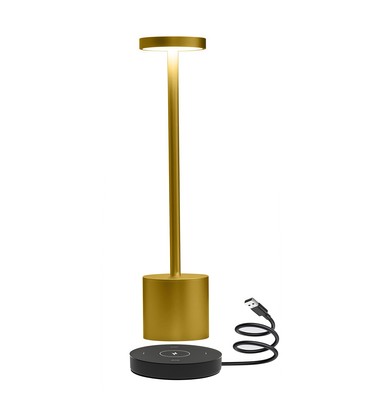Oppladbar LED bordlampe med trådøs lading - Gull, IP54 Innendørs/utendørs, berøringsdimbar Oppladbar LED bordlampe med trådøs lading - Gull, IP54 Innendørs/utendørs, berøringsdimbar