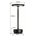 Oppladbar LED bordlampe - Svart, berøringsdimbar, CCT, IP20
