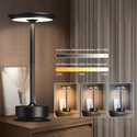 Oppladbar LED bordlampe - Svart, berøringsdimbar, CCT, IP20