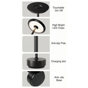 Oppladbar LED bordlampe - Svart, berøringsdimbar, CCT, IP20