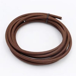 Kabler 5m Stoffkabel 2x0,75 mm², tekstil - 230V, Kaffefarget