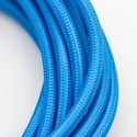 5m Stoffkabel 2x0,75 mm², tekstil - 230V, lyseblå