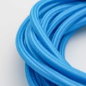 5m Stoffkabel 2x0,75 mm², tekstil - 230V, lyseblå